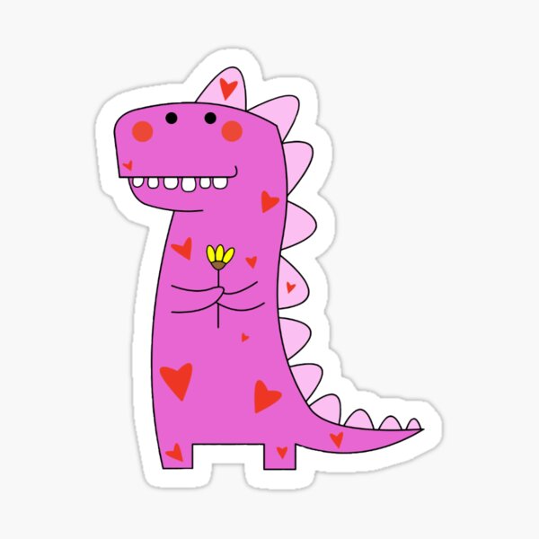 Vista previa del artículo con la obra «Dinosaurio de corazón rosa», diseñado y vendido por dc designs.