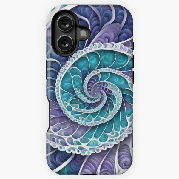 Item preview, Turquoise and Purple Spiral Fractal designed and sold by Harmonic_Layers.