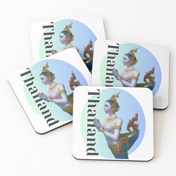 Item preview, Thailand Kinnari Light Blue Background designed and sold by Linklandiya.