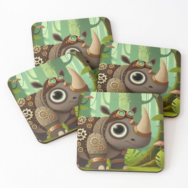 Item preview, Steampunk Sumatran Rhinoceros with Gears designed and sold by Sillytoe.