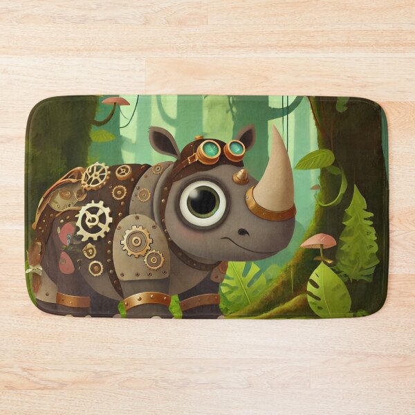 Item preview, Steampunk Sumatran Rhinoceros with Gears designed and sold by Sillytoe.