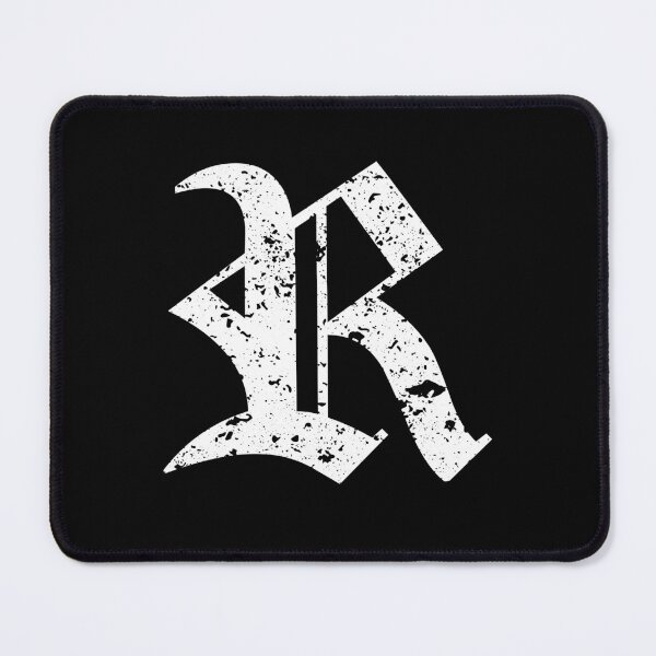 Item preview, Capital Letter R - Eroded / Distressed Gothic Blackletter Script / Old English Font (White) designed and sold by STUDIO-72.