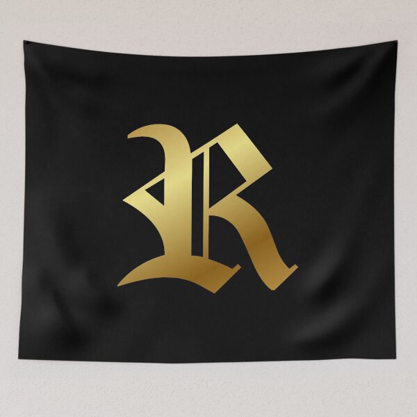 Item preview, Capital Letter R - Foil Gold Effect Gothic Blackletter Script / Old English Font designed and sold by STUDIO-72.