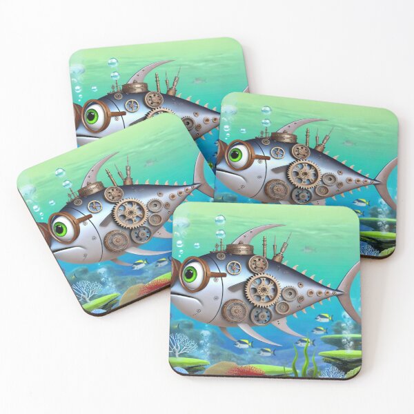 Item preview, Steampunk Tuna with Gears and Goggles designed and sold by Sillytoe.