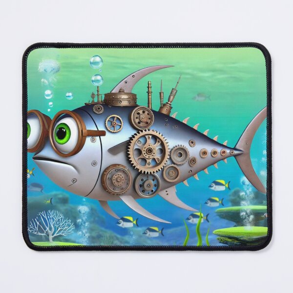 Item preview, Steampunk Tuna with Gears and Goggles designed and sold by Sillytoe.