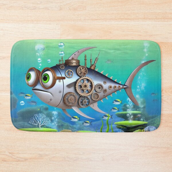 Item preview, Steampunk Tuna with Gears and Goggles designed and sold by Sillytoe.