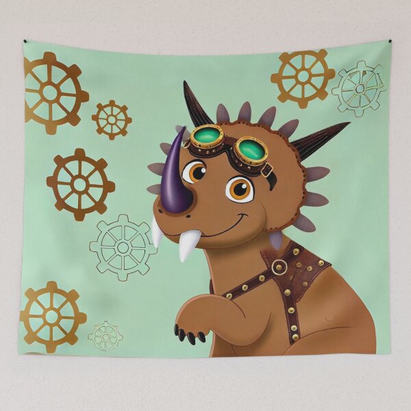 Item preview, Steampunk Uintatherium with Brass Gears designed and sold by Sillytoe.