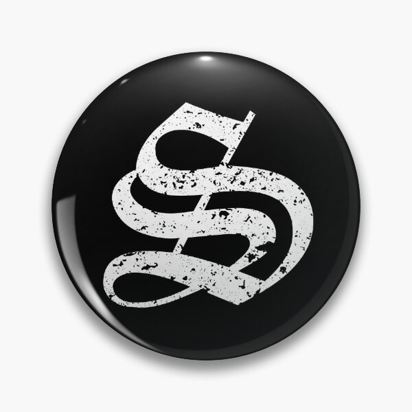 Item preview, Capital Letter S - Eroded / Distressed Gothic Blackletter Script / Old English Font (White) designed and sold by STUDIO-72.