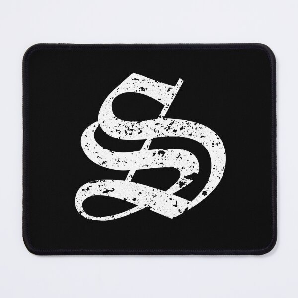 Item preview, Capital Letter S - Eroded / Distressed Gothic Blackletter Script / Old English Font (White) designed and sold by STUDIO-72.