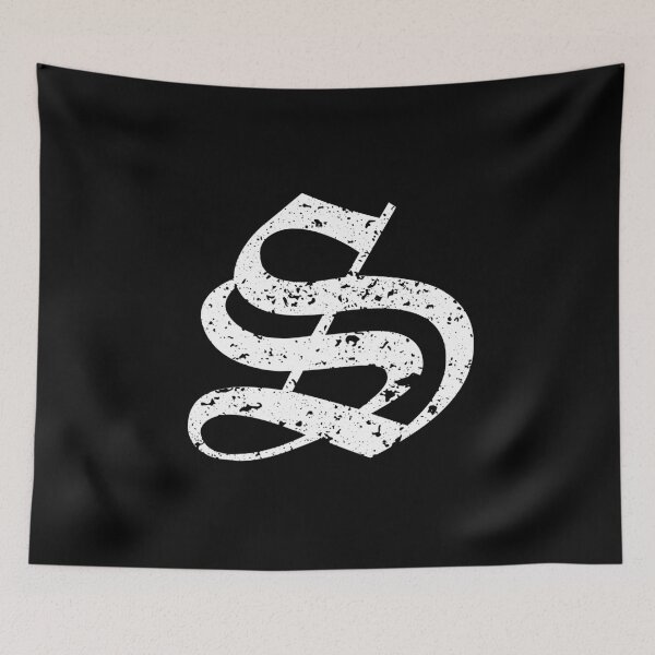 Item preview, Capital Letter S - Eroded / Distressed Gothic Blackletter Script / Old English Font (White) designed and sold by STUDIO-72.
