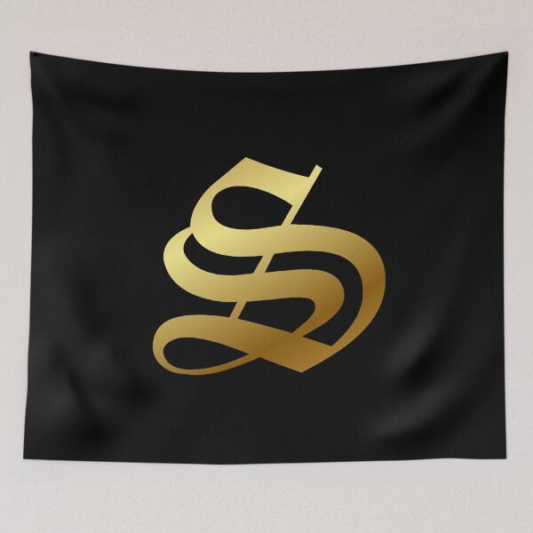 Item preview, Capital Letter S - Foil Gold Effect Gothic Blackletter Script / Old English Font designed and sold by STUDIO-72.