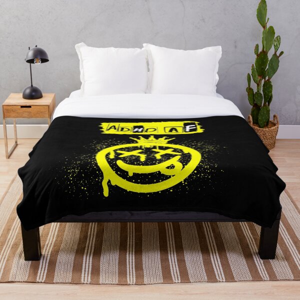 Artikelvorschau, ADHD AF punk royal emoji graffiti yellow entworfen und verkauft von BatJamDesigns.