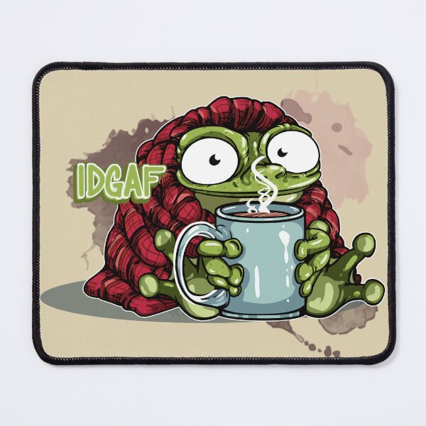 Item preview, Warm and Cozy Frog Drinking Hot Cocoa: IDGAF designed and sold by iduzarts.
