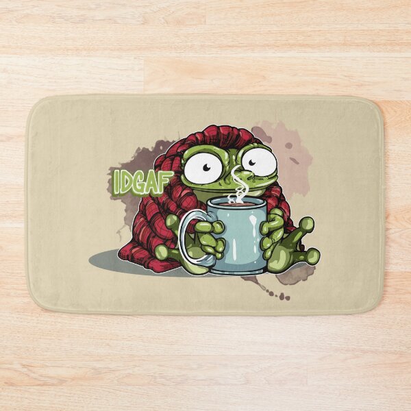 Item preview, Warm and Cozy Frog Drinking Hot Cocoa: IDGAF designed and sold by iduzarts.