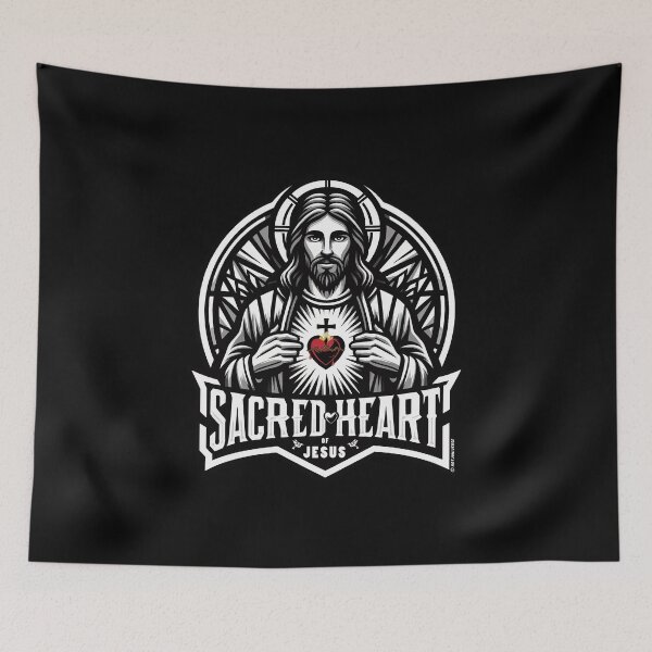 Item preview, Sacred Heart of Jesus Stained Glass Design designed and sold by artjuniverse.