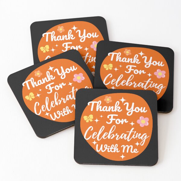 Item preview, Thank You for Celebrating with Me Cute Floral Vibrant Stars designed and sold by Guess4best.