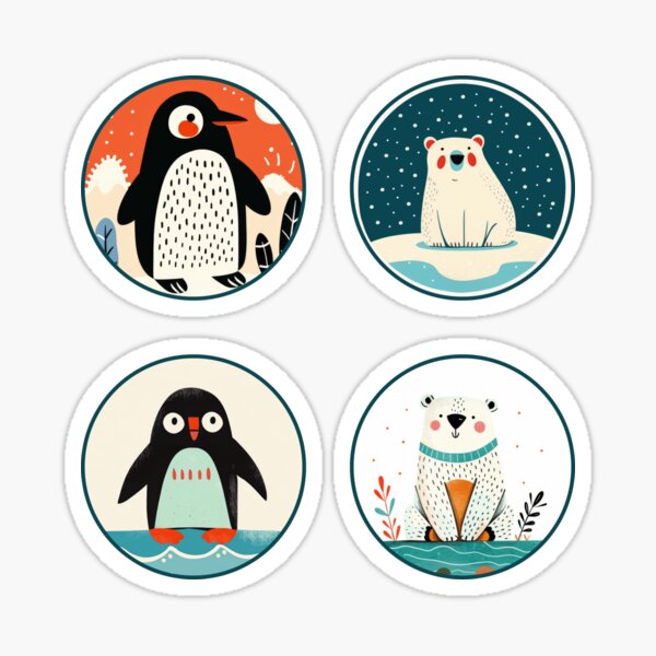 Item preview, Cute and Whimsical Arctic Animals Polar Bears and Penguins designed and sold by GolDreamShop.