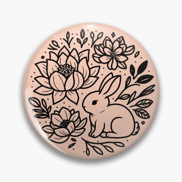 Item preview, Floral Bunny - Peach Fuzz designed and sold by MaryAura.