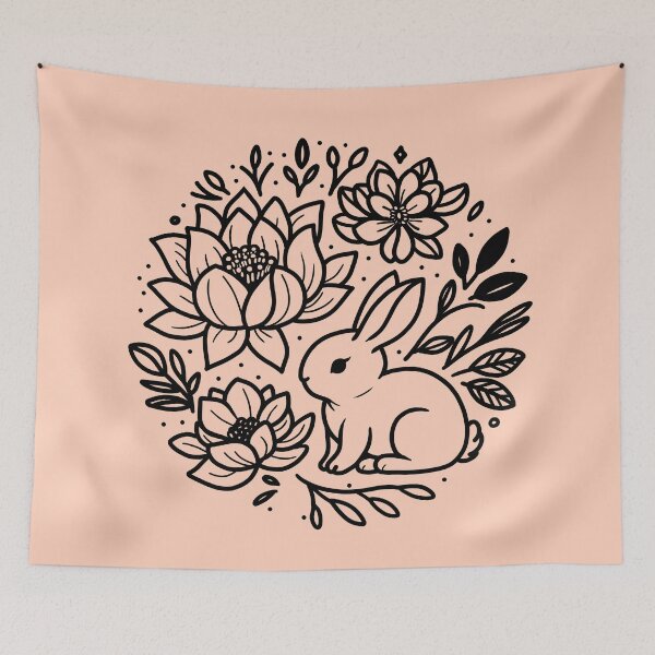 Item preview, Floral Bunny - Peach Fuzz designed and sold by MaryAura.