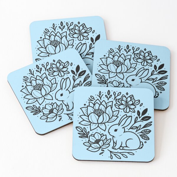 Item preview, Floral Bunny - Baby Blue  designed and sold by MaryAura.