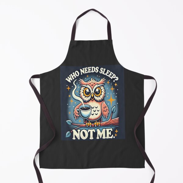 Item preview, “Coffee Owl Illustration - Who Needs Sleep?” designed and sold by Marcinkowski-studio .