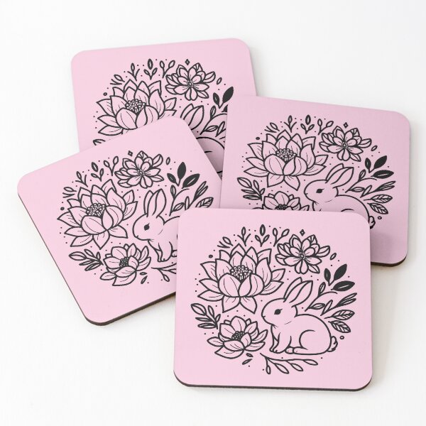 Item preview, Floral Bunny - Powder Pink designed and sold by MaryAura.