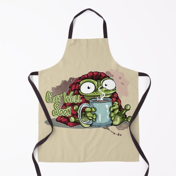 Item preview, Warm and Cozy Frog Drinking Hot Cocoa: Get Well Soon designed and sold by iduzarts.