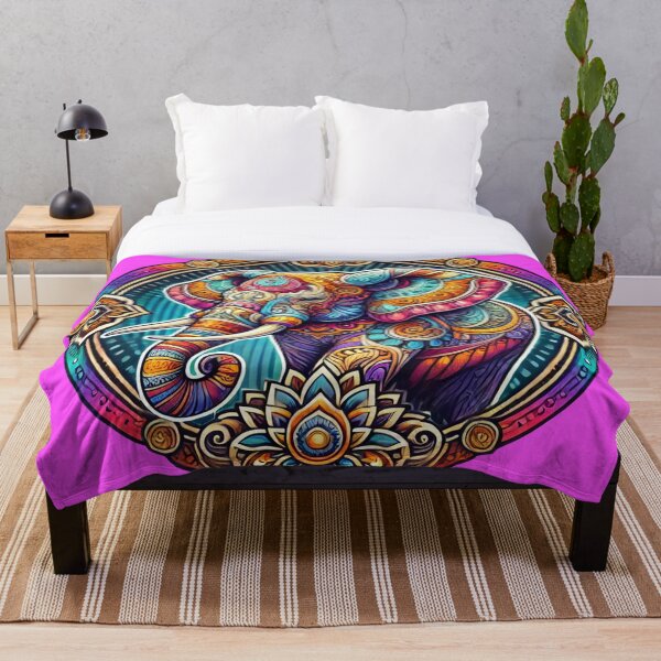 Aperçu de l'œuvre Éléphant Mandala Vibrant – Art Tribal Coloré d’Éléphant créée et vendue par Nauert's.