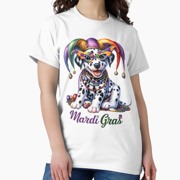 Item preview, Mardi Gras Cute Dalmation Puppy designed and sold by Eclectic Monkey.