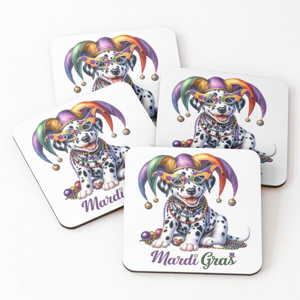 Item preview, Mardi Gras Cute Dalmation Puppy designed and sold by Eclectic Monkey.