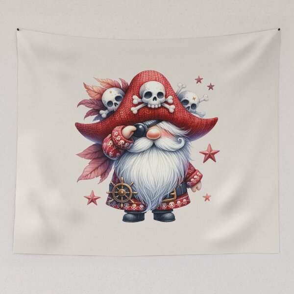 Item preview, Gnome Pirate With Eye Patch with Skull Hat designed and sold by 2ndSketch.