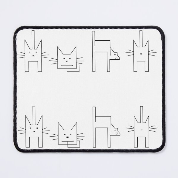Item preview, Four black geometric cats in a row designed and sold by Visual Arts Dominika Cybuch.