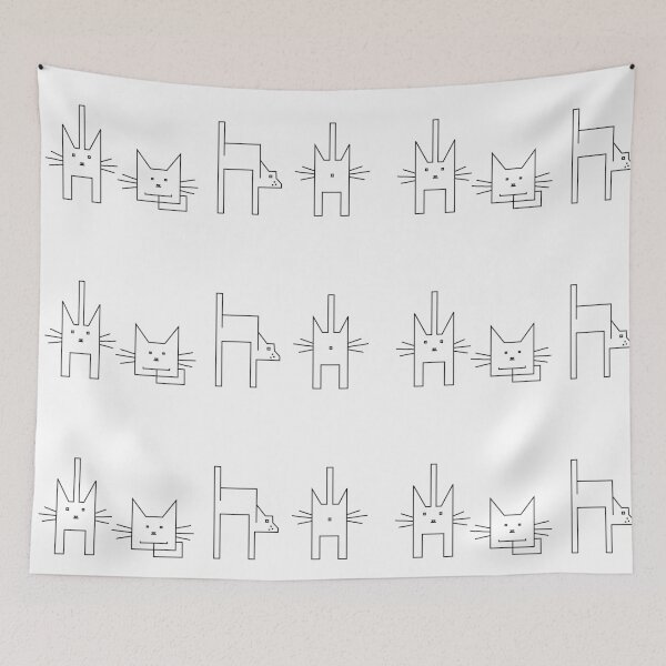 Item preview, Four black geometric cats in a row designed and sold by Visual Arts Dominika Cybuch.