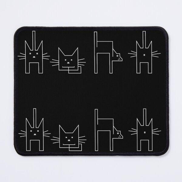 Item preview, Four white geometric cats in a row designed and sold by Visual Arts Dominika Cybuch.