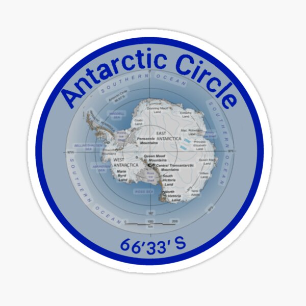 Item preview, Antarctic Circle Map funny stickers for explorers designed and sold by Snarkers Promotions .