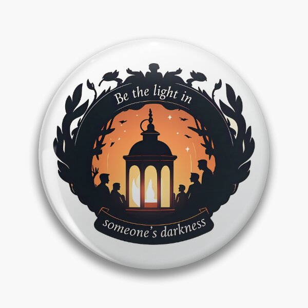 Item preview, Glowing Lantern Candle Silhouettes Be the Light in Someone’s Darkness Elegant Serif Font Deep Navy Warm Orange Soft White Gradient Colors Hope Kindness Heartfelt designed and sold by zoughlal.