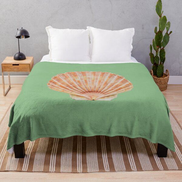 Item preview, Coral Toned Scallop Shell with Dark Sea Green Background designed and sold by SIpublishing.