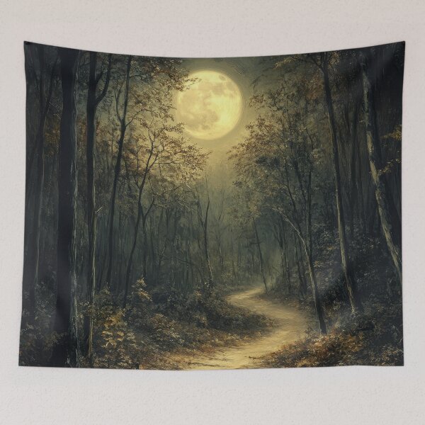 Item preview, Moonlit Forest Path designed and sold by PopCultureArtShop.