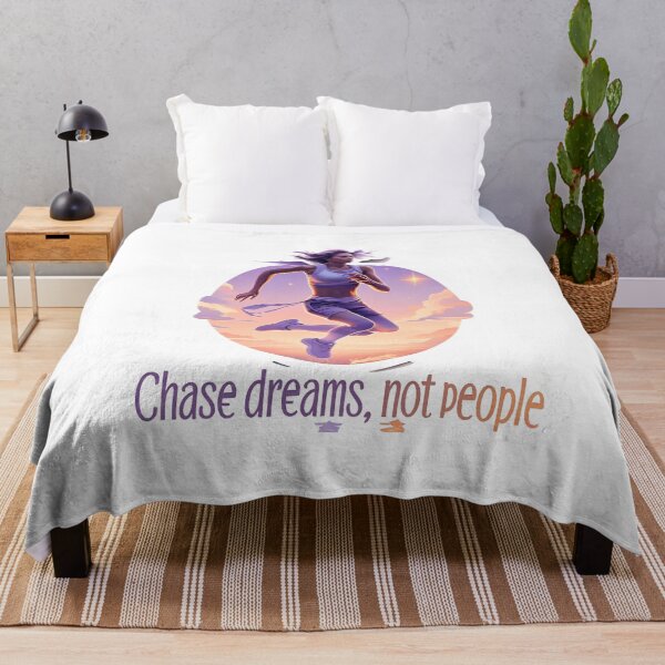 Item preview, Person Running Glowing Horizon Chase Dreams Not People Clean Modern Typography Lavender Peach Pale Gold Gradient Colors Inspiration Ambition Motivational designed and sold by zoughlal.