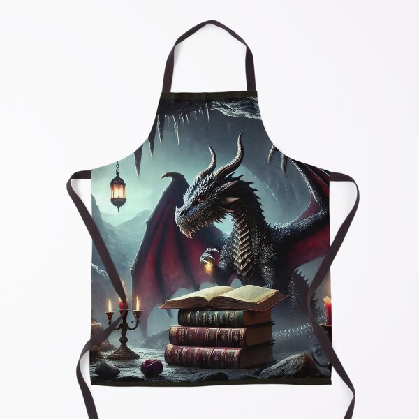 Item preview, Dark Dragon who loves reading magic books in his dungeon Cave Fantasy DND, D&D Bookish Nerd Fire Breathing designed and sold by TheTimeTaxi.