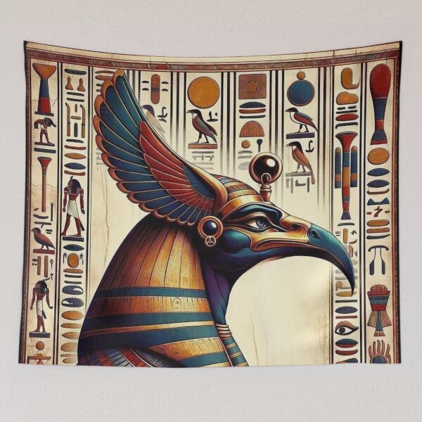 Item preview, Thoth Egyptian Kemetic Spiritual Ancient Wisdom Art God of Knowledge Sacred Ibis Deity designed and sold by AnalajiaDesigns.