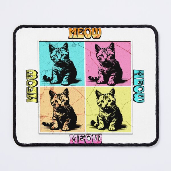 Item preview, Meow, Meow, Meow, Meow 2x2 Colorful Cat Design designed and sold by MoeTiff.