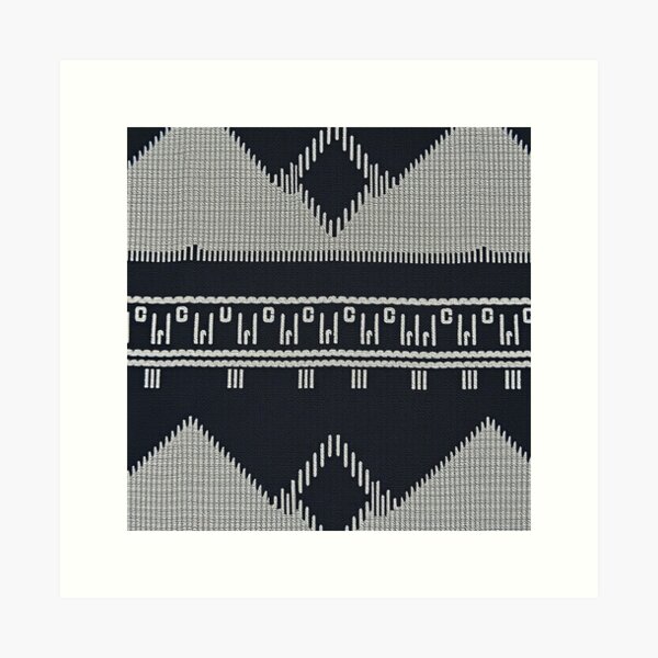 Aperçu de l'œuvre Tissu noir tribal abstrait créée et vendue par BleuAbstracts.