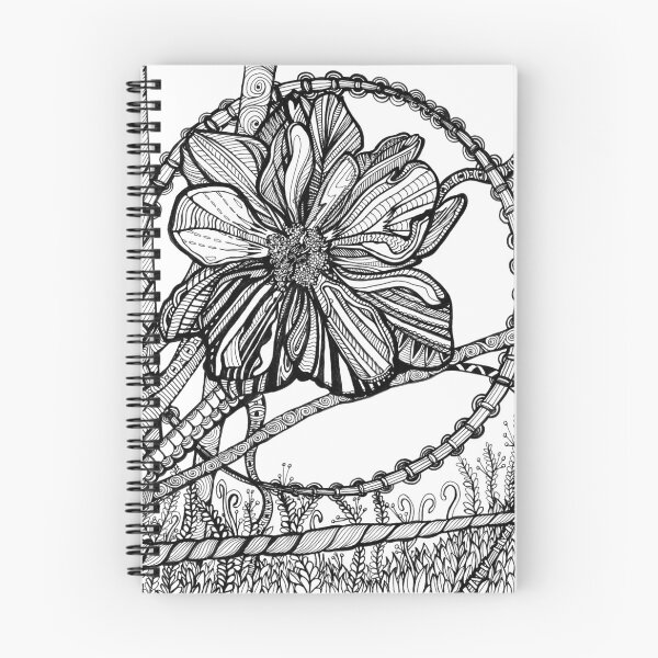 Item preview, Thimbleweed Flower – Abstract Ink Botanical Drawing designed and sold by DanielleJScott.com.