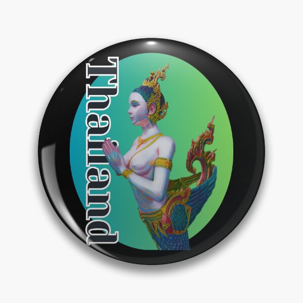 Item preview, Thailand Kinnari Greeting Green Background designed and sold by Linklandiya.