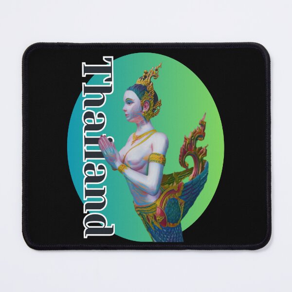 Item preview, Thailand Kinnari Greeting Green Background designed and sold by Linklandiya.