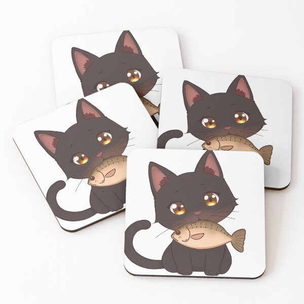 Item preview, Cuet cat eating a fish designed and sold by disturbedrod.