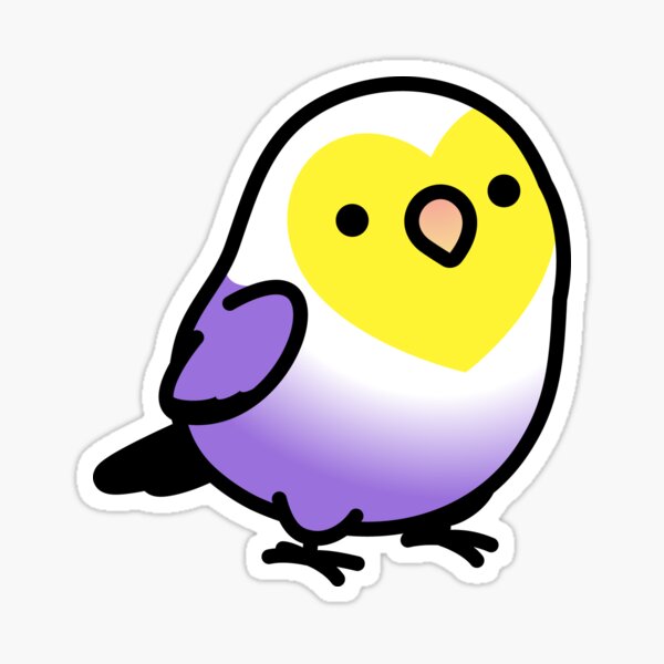 Item preview, Non-binary LGBT+ Pride Lovebirds designed and sold by birdhism.