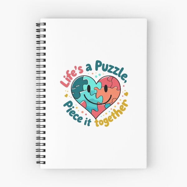 Item preview, Life's a Puzzle Piece It Together Puzzle Pieces Heart Smiley Face Design designed and sold by zoughlal.