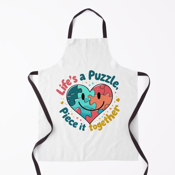 Item preview, Life's a Puzzle Piece It Together Puzzle Pieces Heart Smiley Face Design designed and sold by zoughlal.
